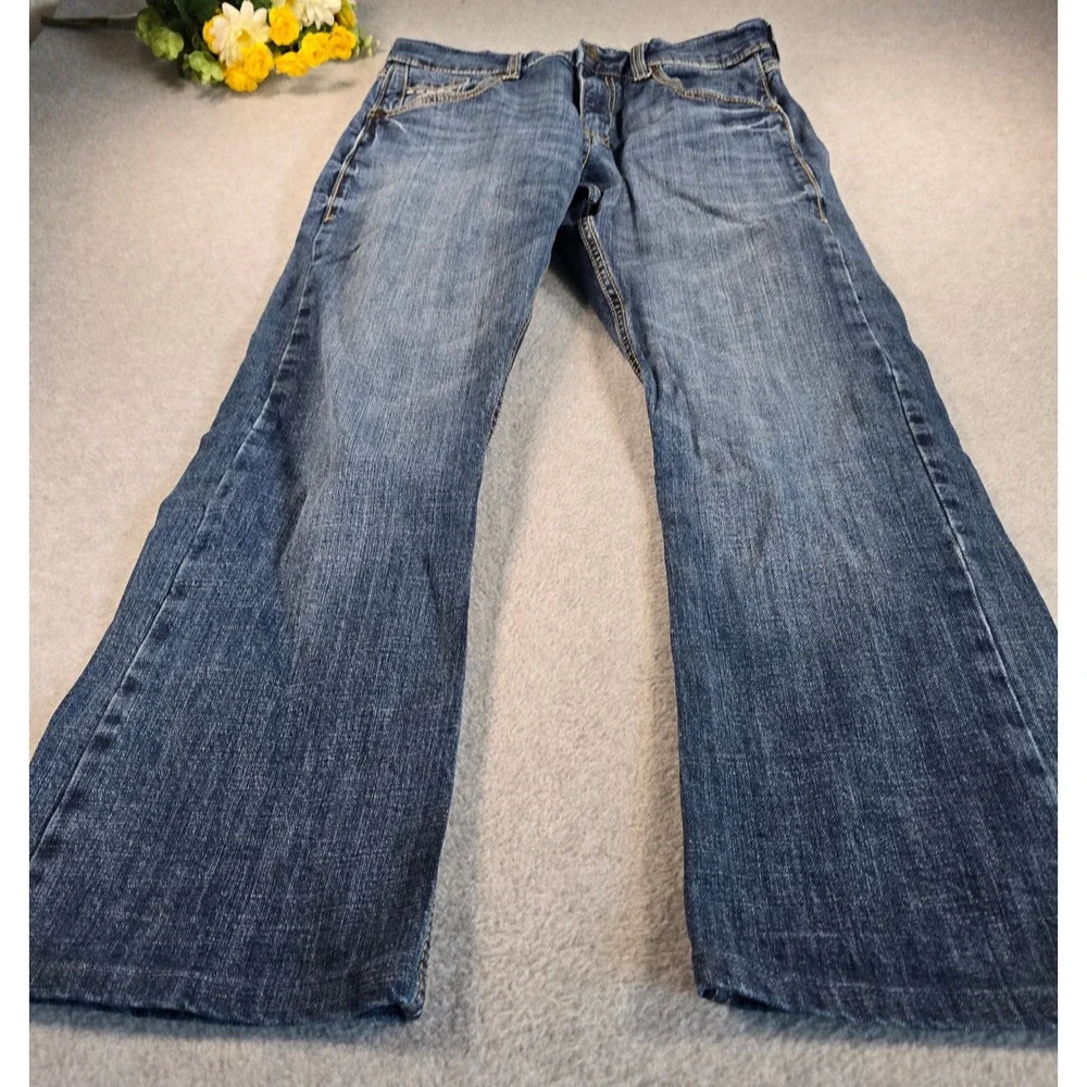 Wrangler Retro Slim Boot Jeans Mens 30x27 Blue Denim Western Casual Cowboy